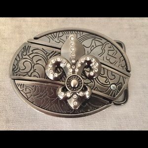 Fleur De Lis Alloy Belt buckle with knife